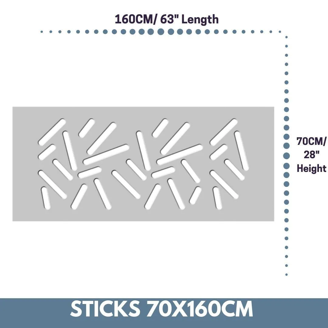 Modern Removable Radiator Cover with subtle STICKS Design HIGH GLOSS Finish & Colours