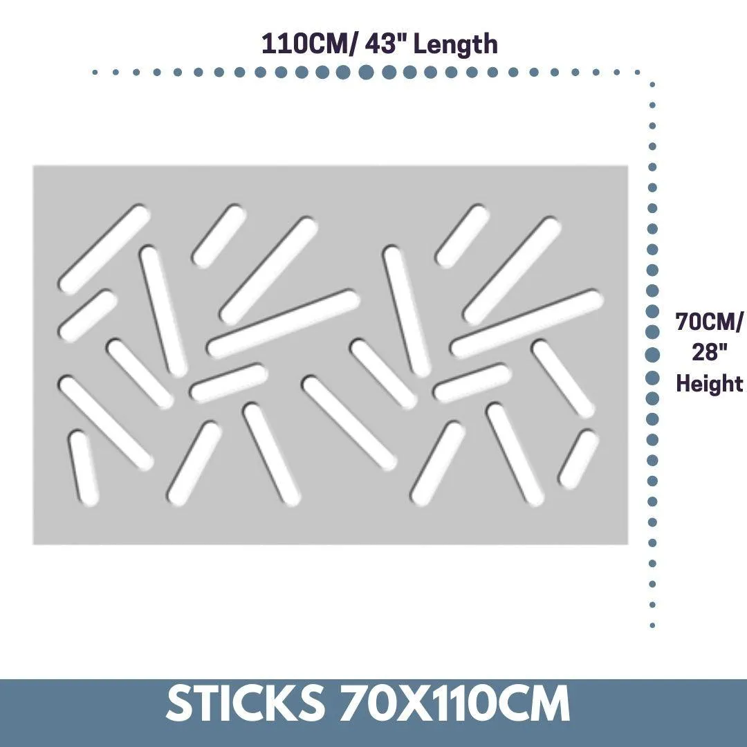 Modern Removable Radiator Cover with subtle STICKS Design HIGH GLOSS Finish & Colours