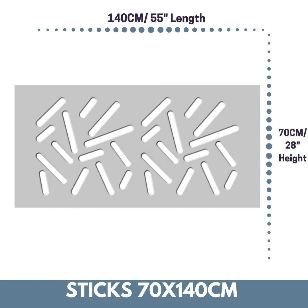 Modern Removable Radiator Cover with subtle STICKS Design HIGH GLOSS Finish & Colours