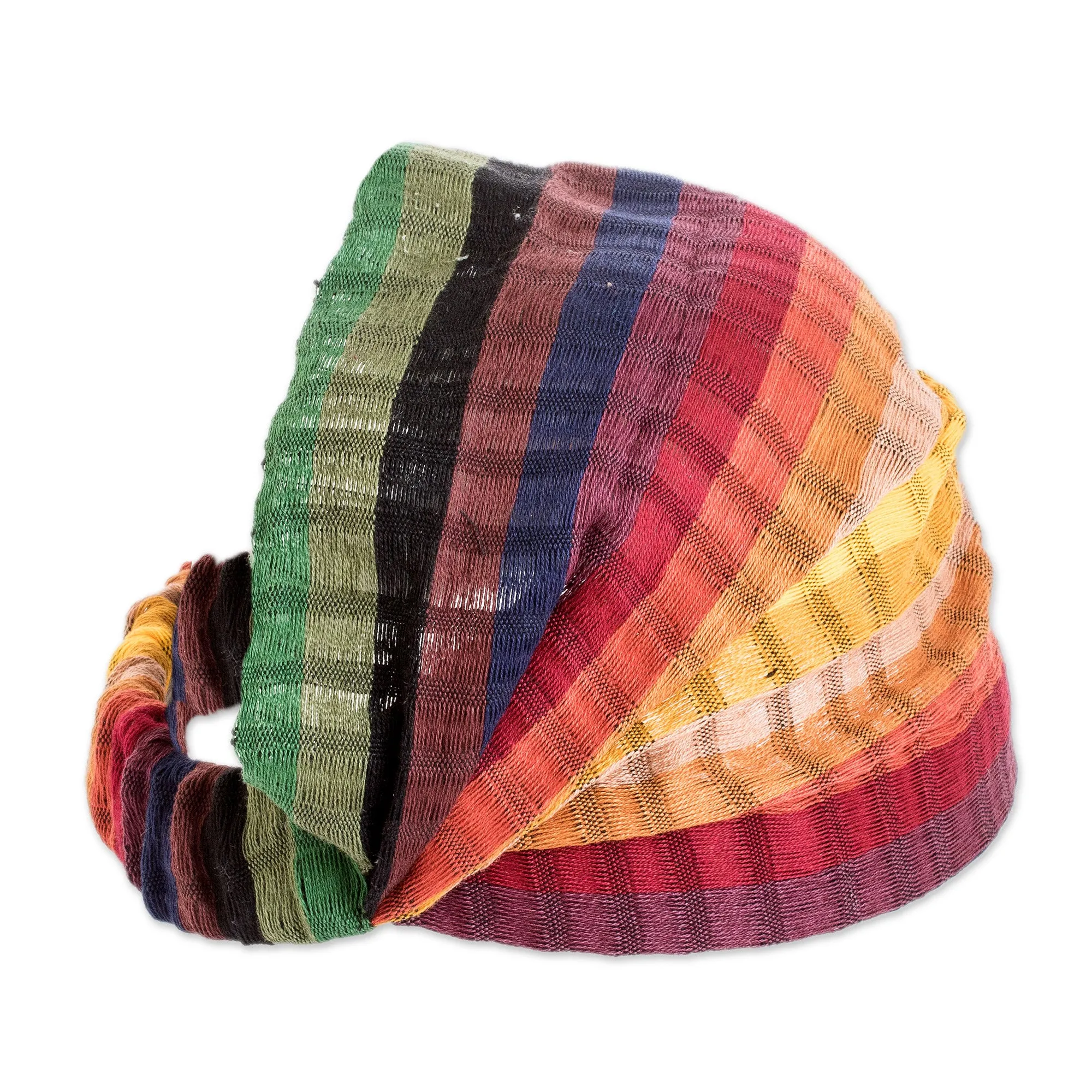 Multicolored Cotton Headband Hand-Woven in Guatemala - Rainbow Warmth | NOVICA
