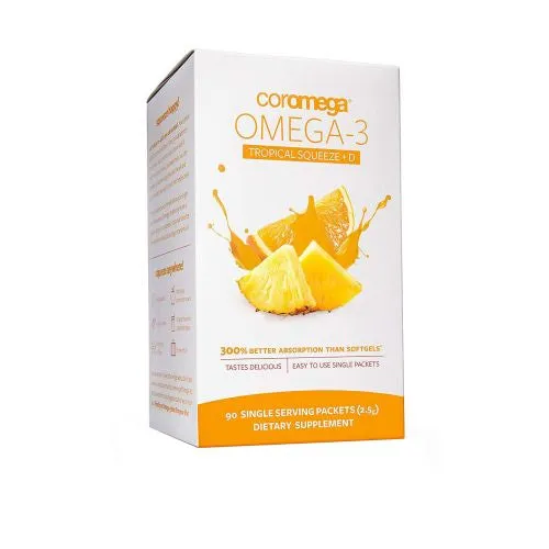 Omega-3 Tropical Squeeze  D Tropical Orange 90 Count By Coromega