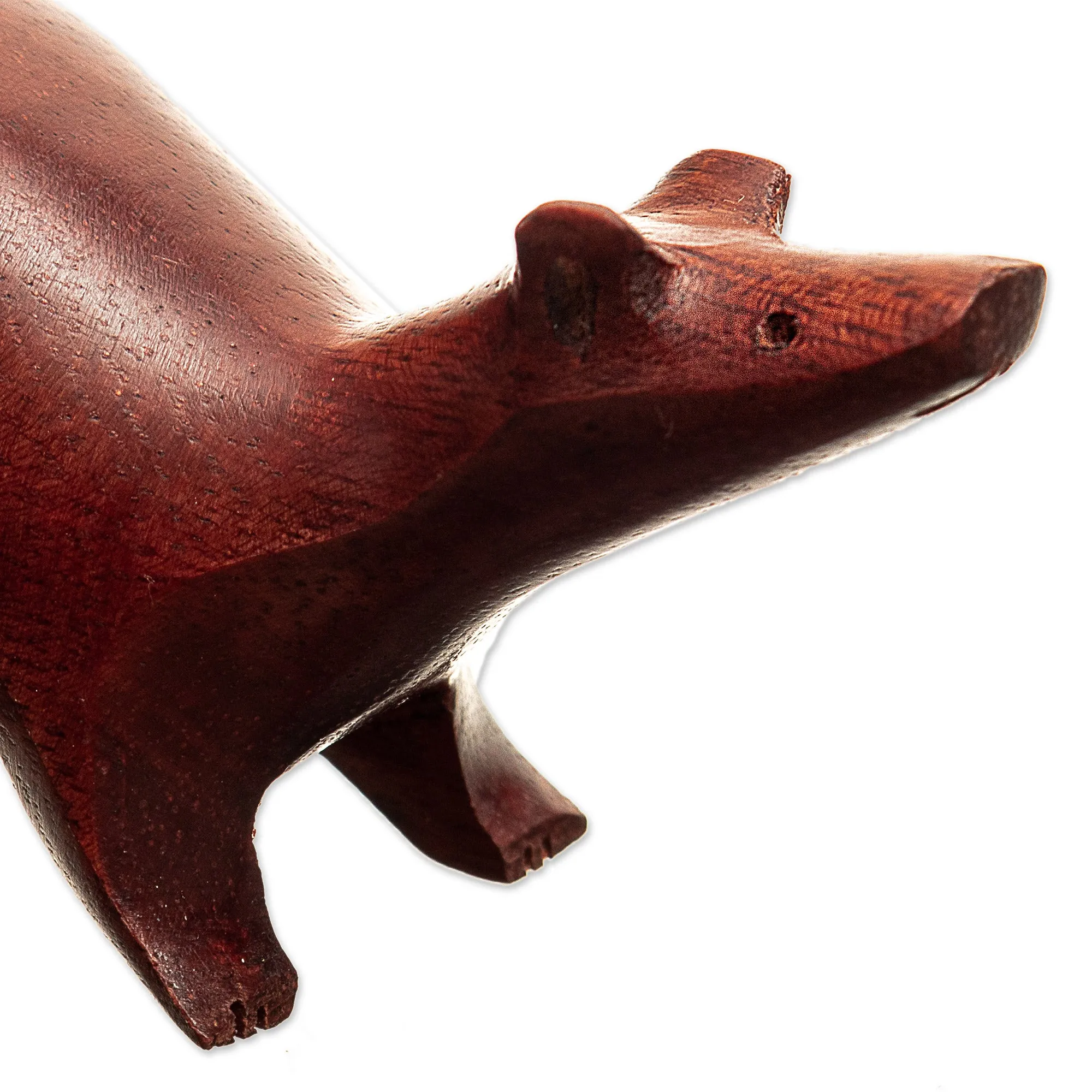 Otter Mini Figurine Hand-Carved in Palo Sangre Wood - Playful Otter | NOVICA