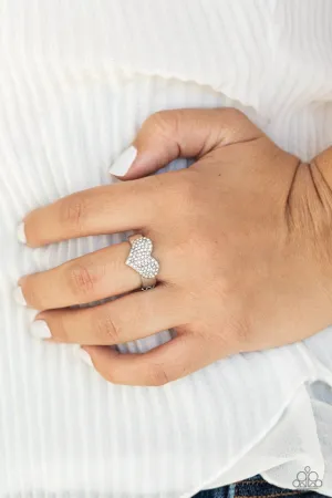 Paparazzi Ring ~ Heart of BLING - White