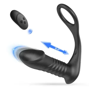 Quusvik Vibrating Cock Ring with Anal Vibrator & Remote - Prostate Massager