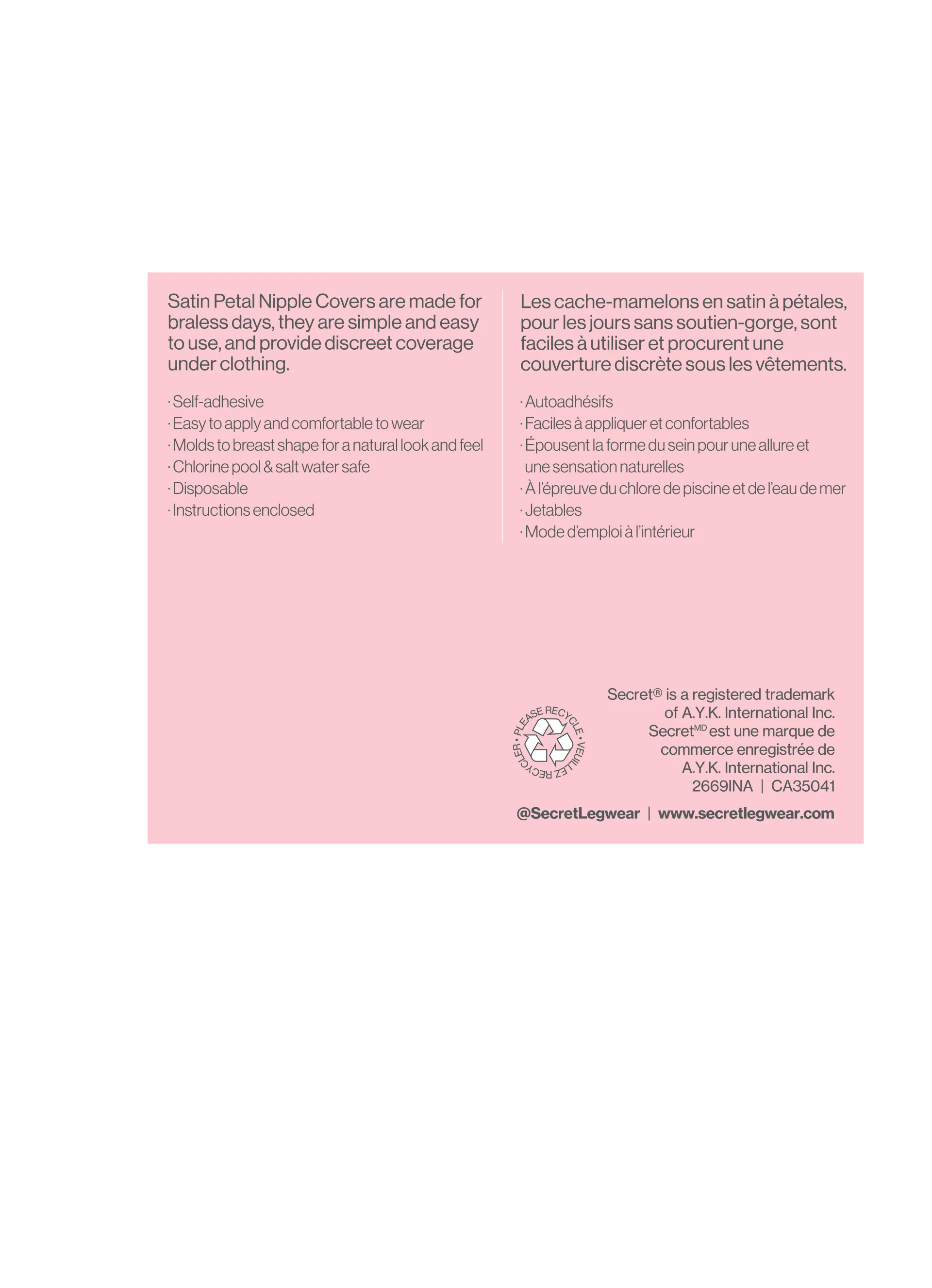 SECRET® Disposable Nipple Covers - 3 Pairs