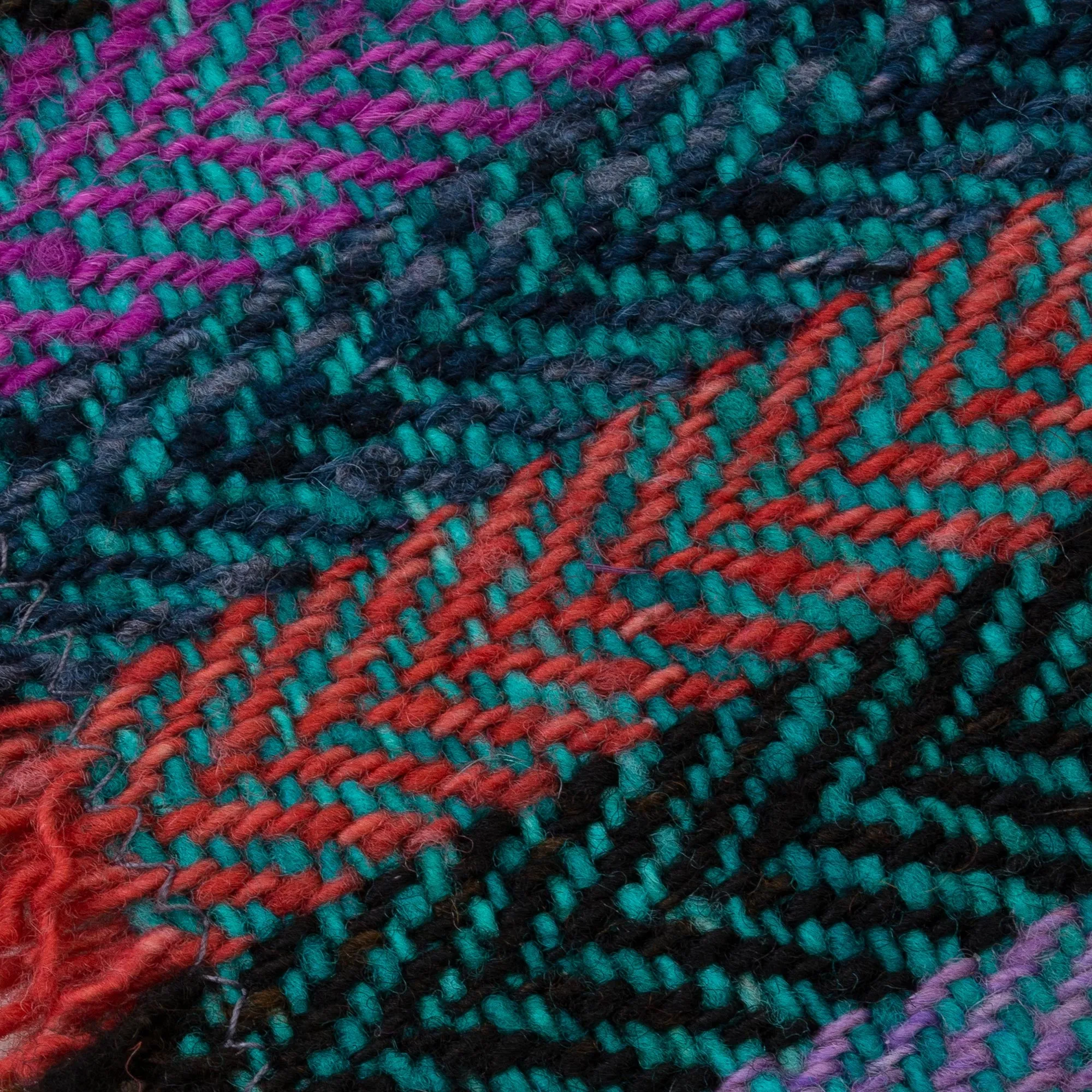 Six Striped Wool Placemats from Peru - Jungle Joy | NOVICA