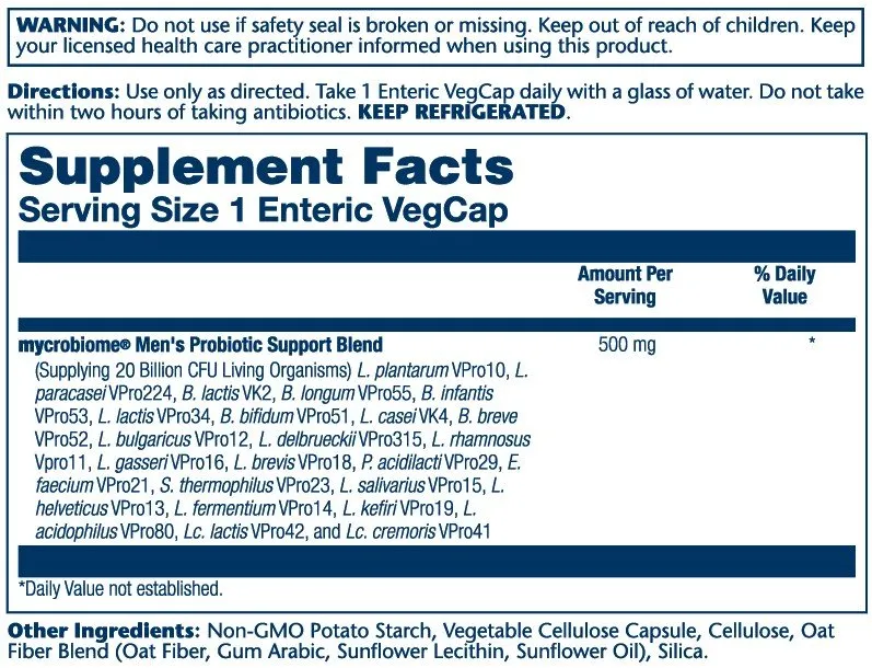 Solaray Mycrobiome Probiotic Men's 30 VegCap