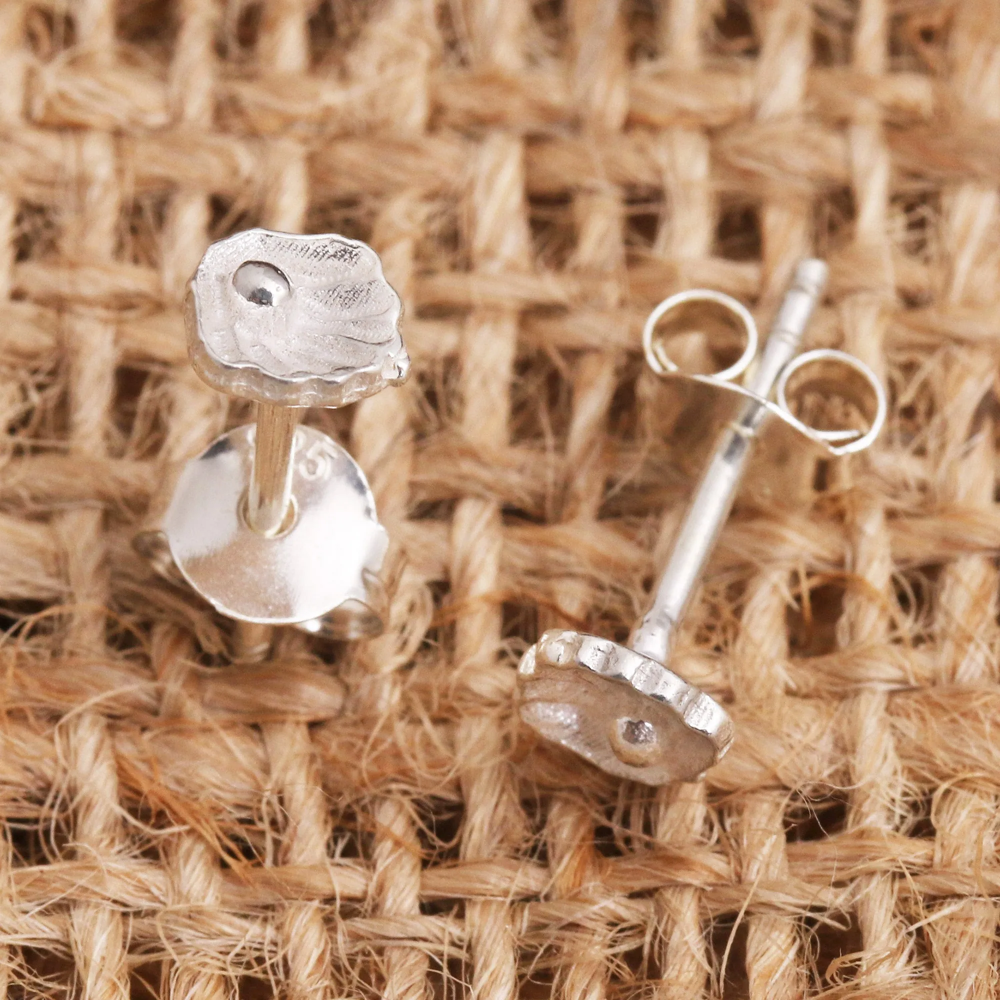 Sterling Silver Shell Motif Post Earrings - Scallop Shell | NOVICA
