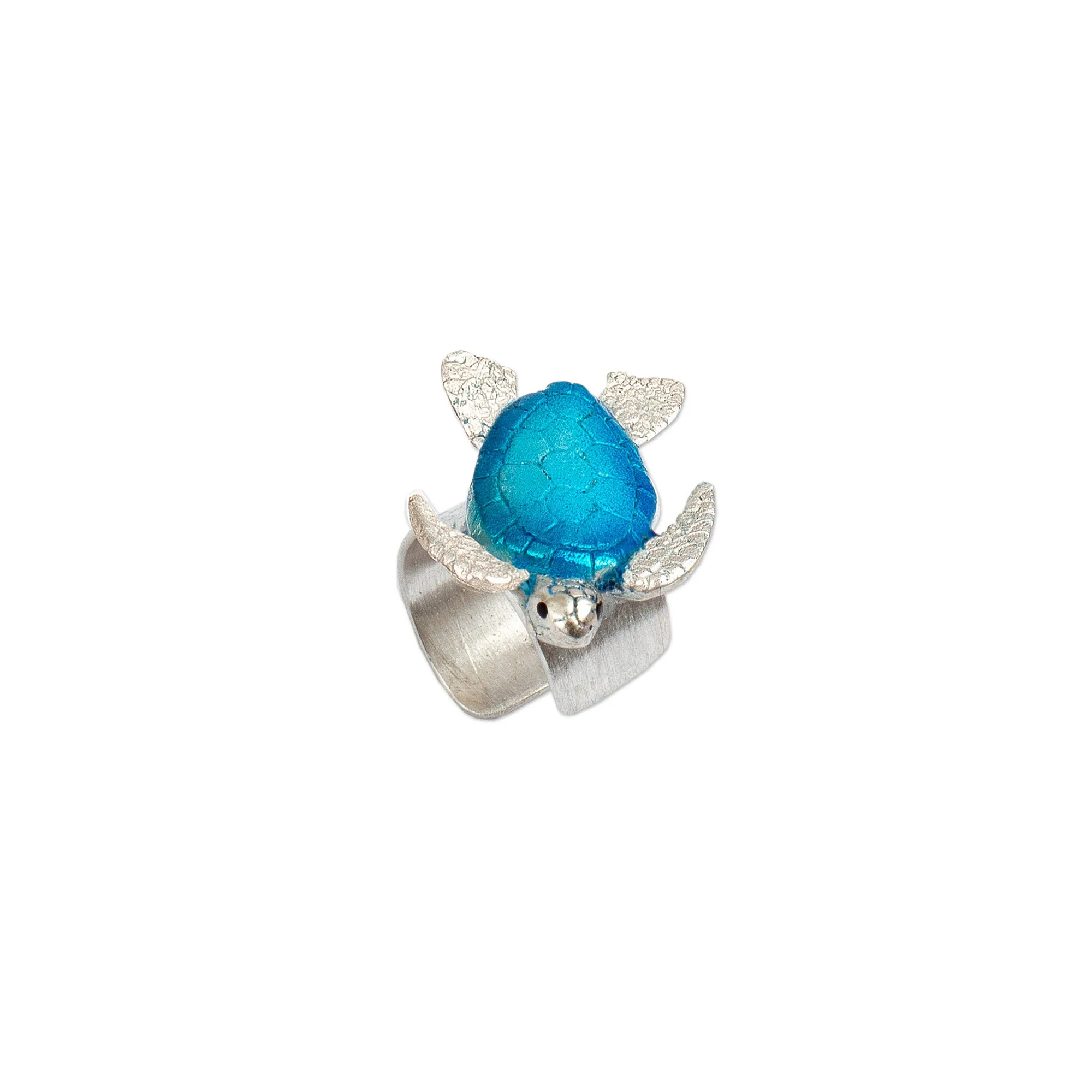 Sterling Silver Turtle-Themed Ear Cuff from Colombia - Sea Glory | NOVICA