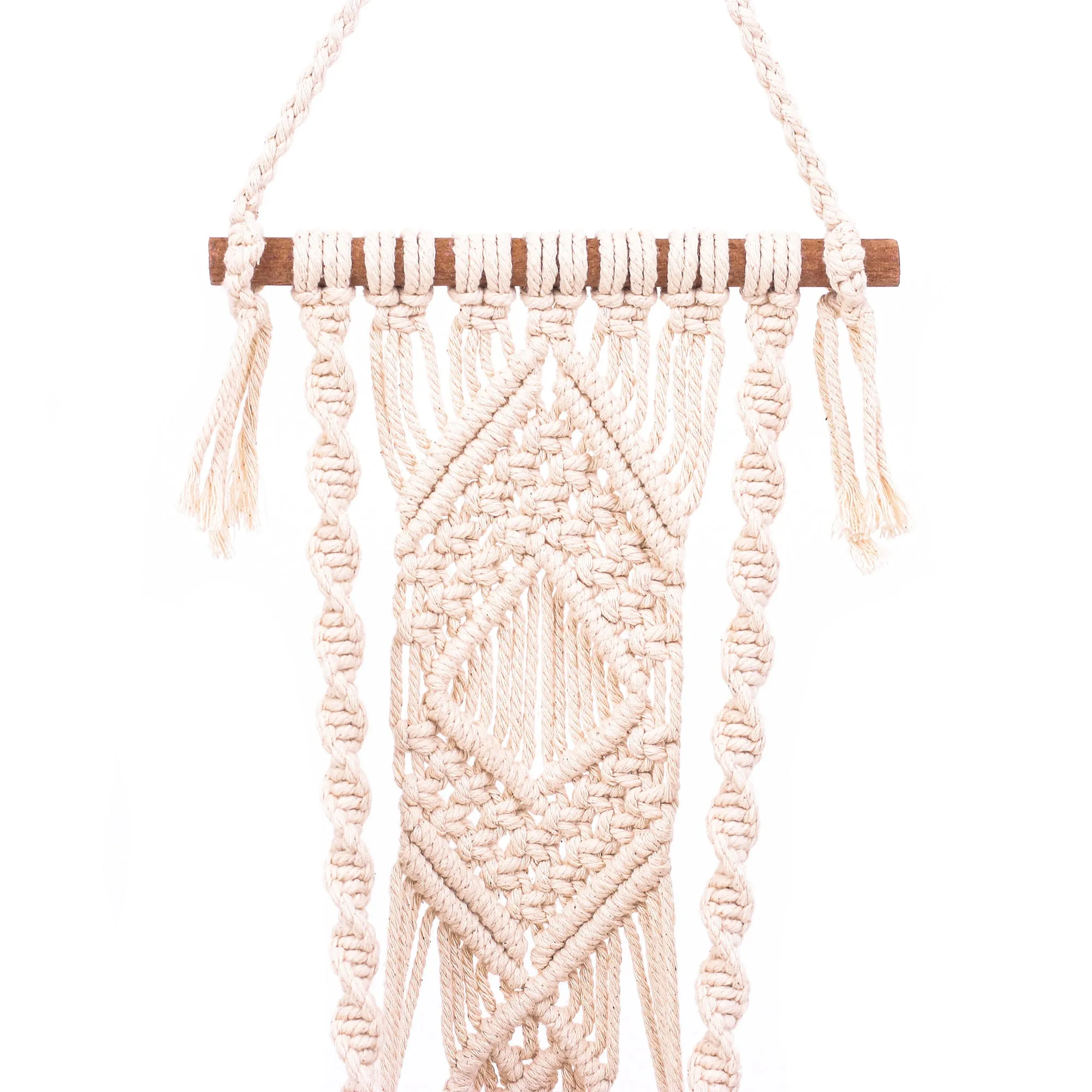 Thai Artisan Crafted Cotton Macrame Indoor Flower Pot Hanger - Bountiful Harmony | NOVICA