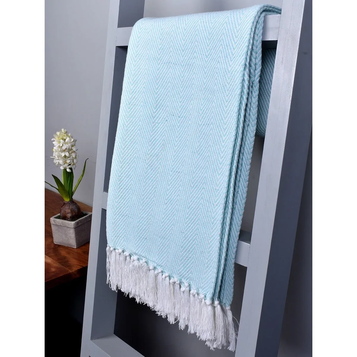 The Blue Chevron Cotton Throw
