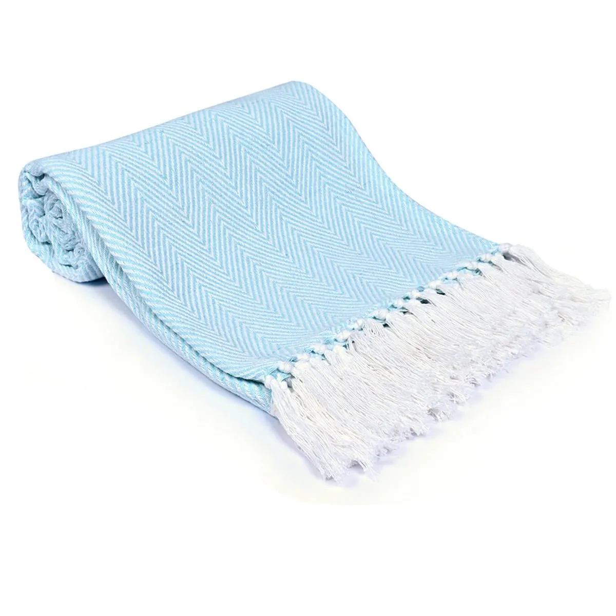 The Blue Chevron Cotton Throw