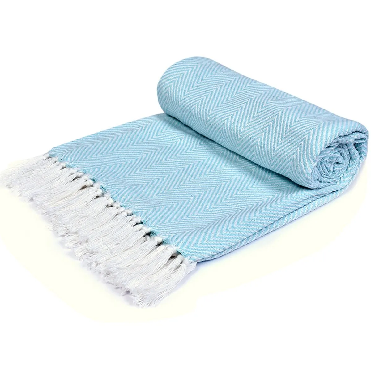 The Blue Chevron Cotton Throw