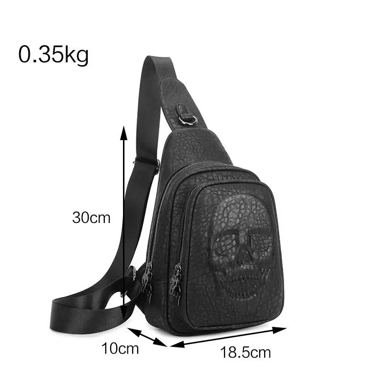 Trend Chest Bag with Pattern of Skull Head / Gothic One Shoulder Bag