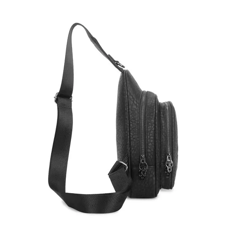 Trend Chest Bag with Pattern of Skull Head / Gothic One Shoulder Bag