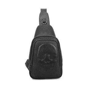Trend Chest Bag with Pattern of Skull Head / Gothic One Shoulder Bag