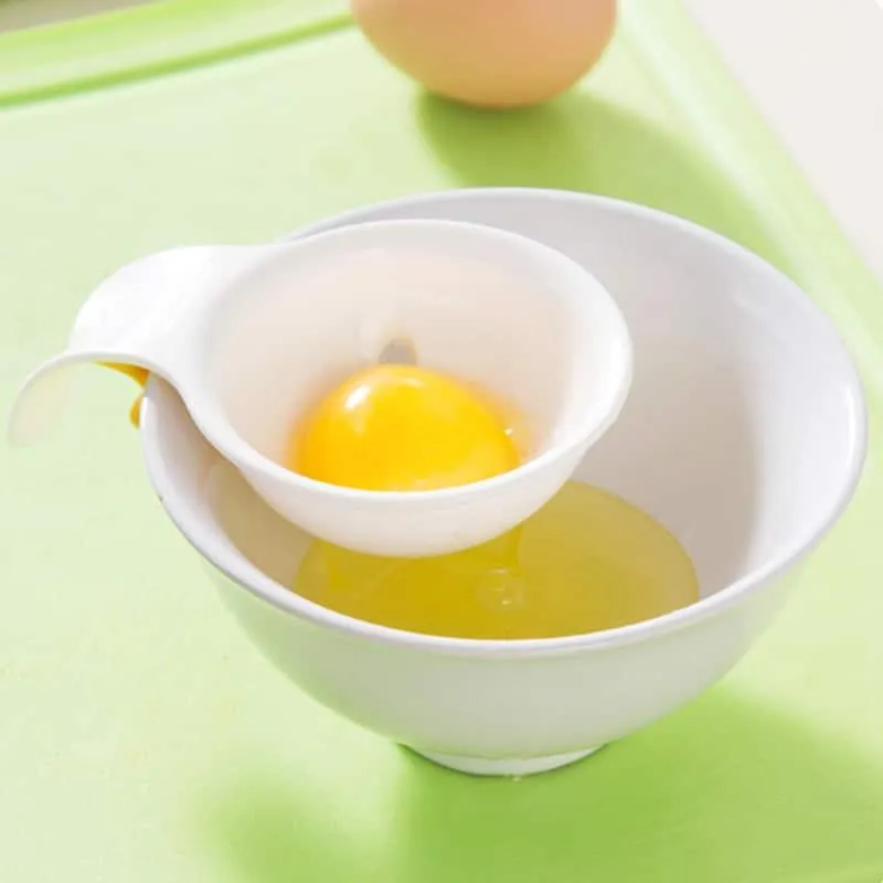White Mini Egg Yolk Separator With Silicone Holder