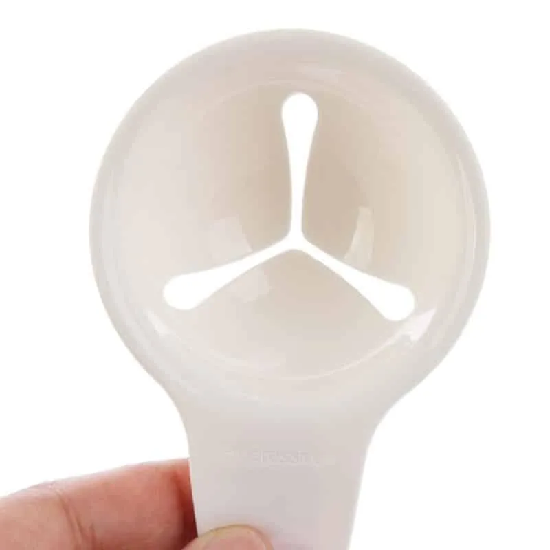 White Mini Egg Yolk Separator With Silicone Holder