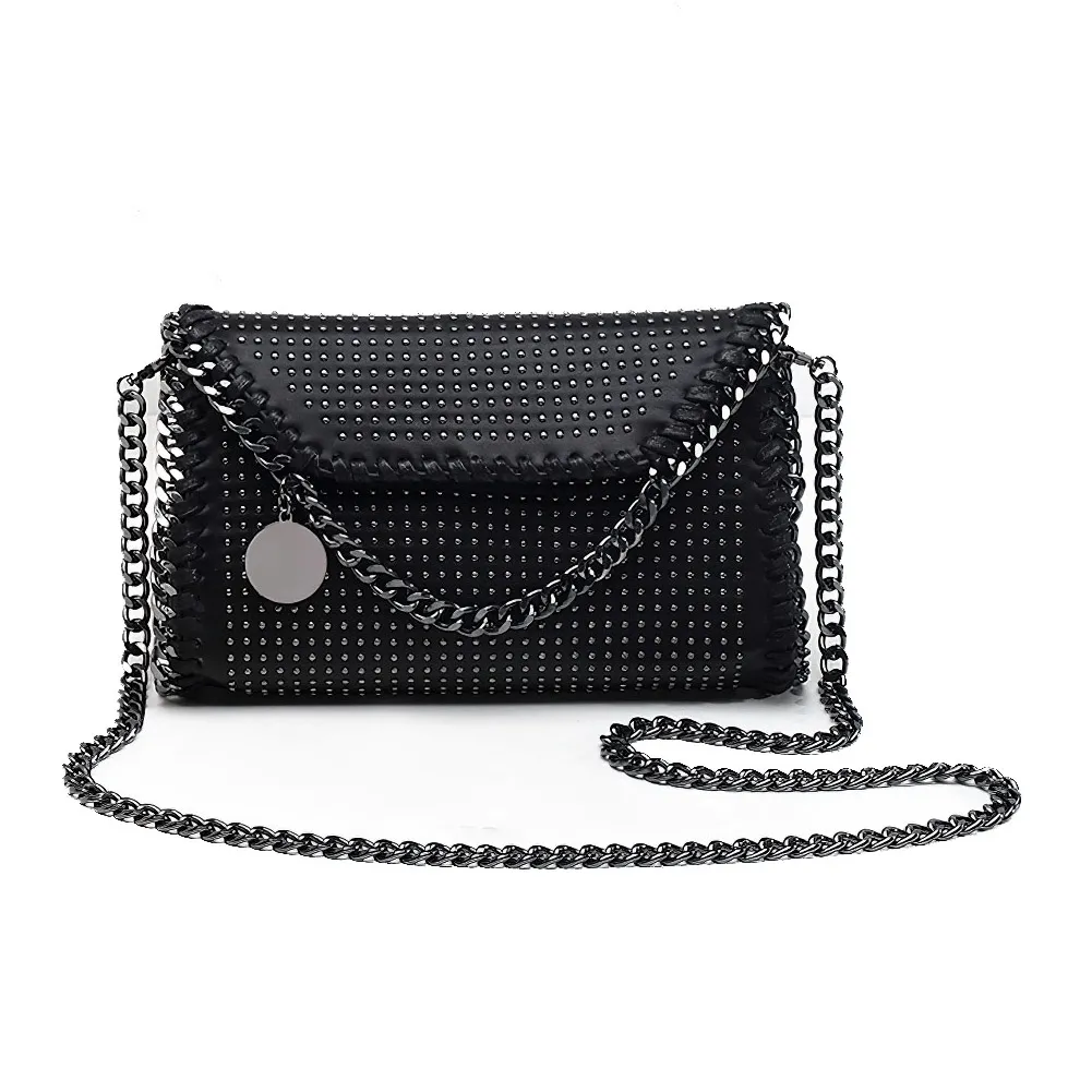 Women's Single Shoulder Clatch-Bag with Chain / Punk Rivets Handbag