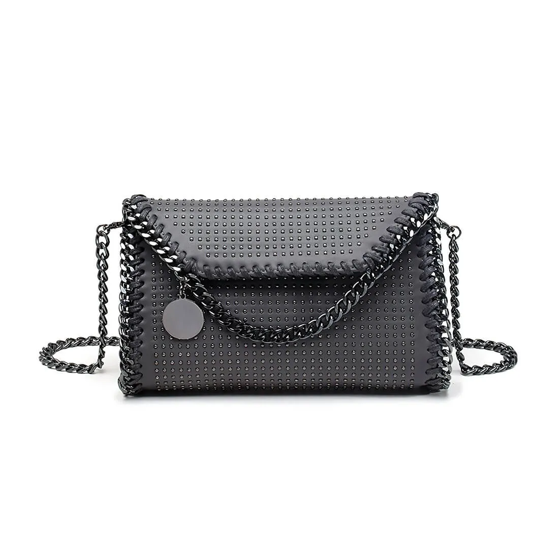 Women's Single Shoulder Clatch-Bag with Chain / Punk Rivets Handbag