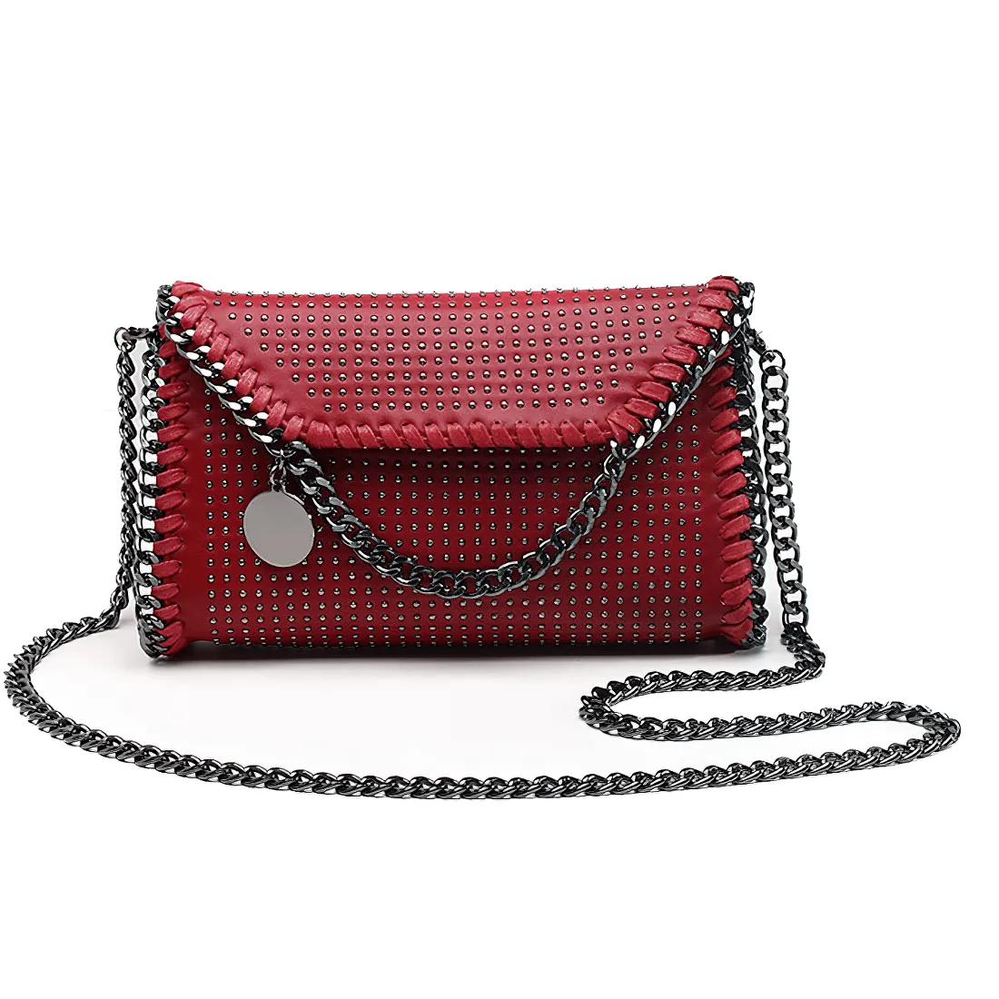 Women's Single Shoulder Clatch-Bag with Chain / Punk Rivets Handbag