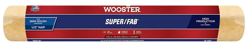 Wooster R240-18 Roller Cover, 1/2 in Thick Nap, 18 in L, Knit Fabric Cover, Golden Yellow :EA: QUANTITY: 1